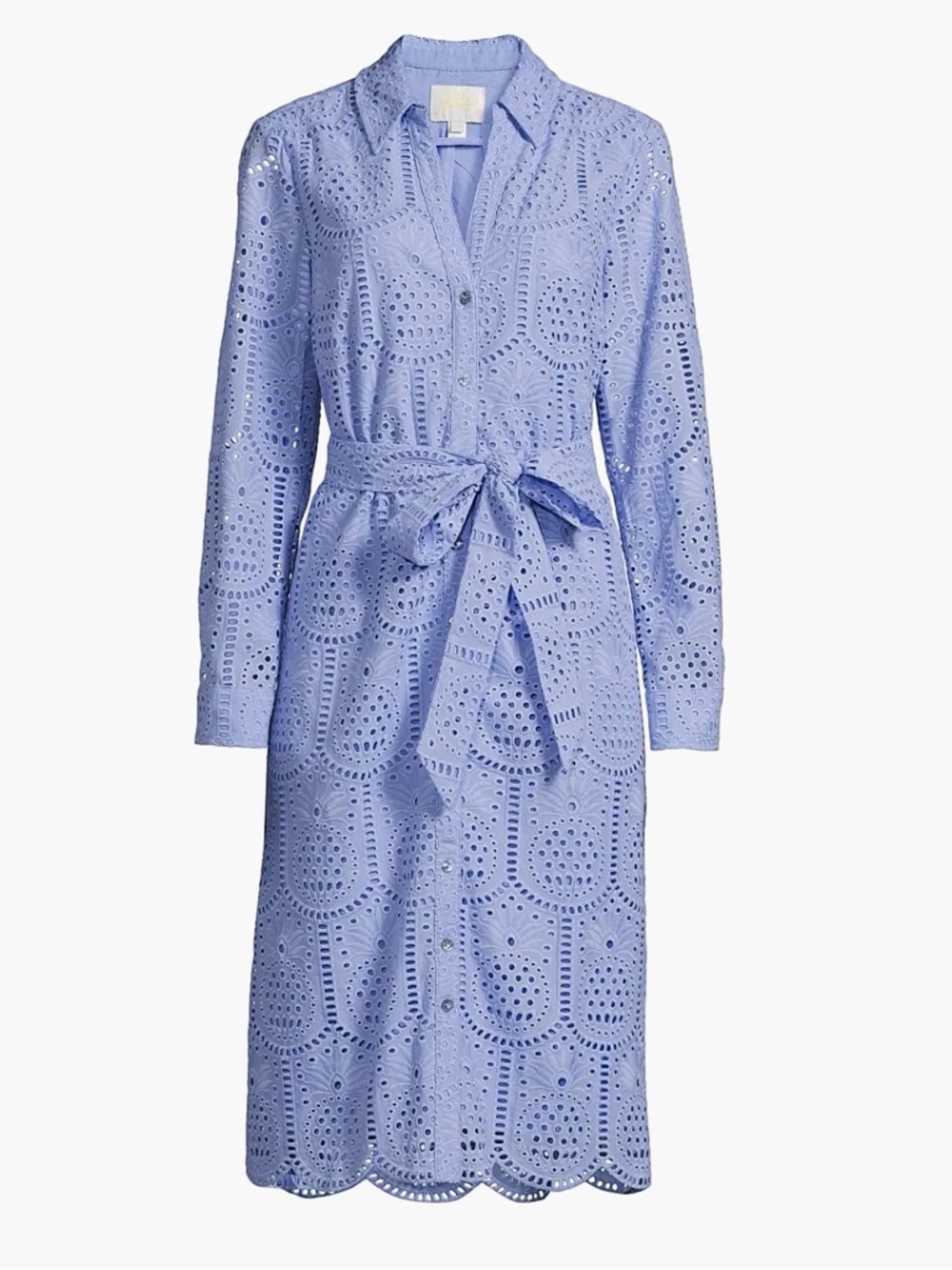 NWT! Lilly Pulitzer Light Blue Eyelet Long Sleeve Shirt Dress